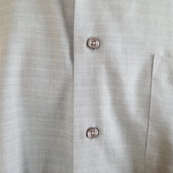 Geoffrey Beene Button Front Shirt Men's M Green Long Sleeve Pocket Wrinkle Free - Picture 10 of 11